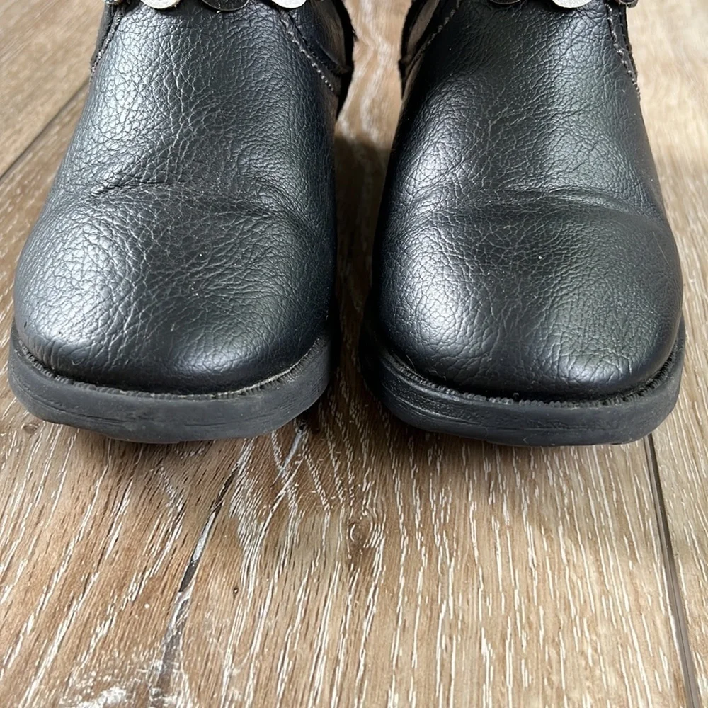 Carter’s Girl’s Faux Leather Black Boots with Heart Detail
